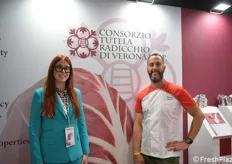 Sofia Furiani (Geofur) e Roberto Leoni (gelatiere che ha realizzato il gelato al radicchio di Verona Igp)
