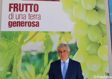 Giacomo Suglia, presidente dell'Associazione Produttori Esportatori Ortofrutticoli-APEO. Nella 41esima edizione  di Macfrut, la Puglia è diventata la regione partner della fiera, ponendo il suo focus sul vivaismo viticolo, con particolare attenzione all'uva da tavola. 