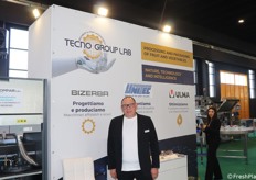 Domenico Longo di Tecno Group Lab. All'interno dello stand erano ospitati componenti per le linee di lavorazione di Bizerba, Unitec e Ulma.