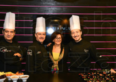 Carmela Suriano, Ceo del Club Candonga, insieme agli chef Battista Guastamacchia, Mauro De Muro e Gianfranco Bruno.