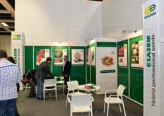 Lo stand della dita sementiera italiana Esasem. al suo primo anno come espositore a Fruit Logistica.